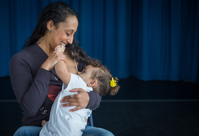 Woman nursing baby